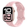 Pink sand sport smartwatch with perforated silicone band and rose gold case