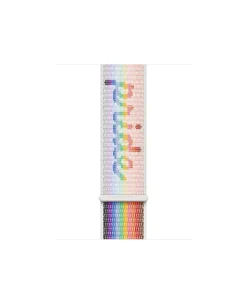 Apple Watch Pride Edition Sport Loop band with rainbow woven nylon pattern