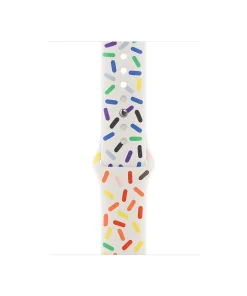 Colorful capsule pill pattern sport band with white band and metal connector