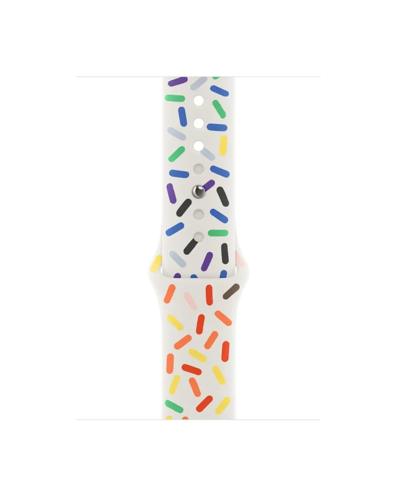 Colorful capsule pill pattern sport band with white band and metal connector
