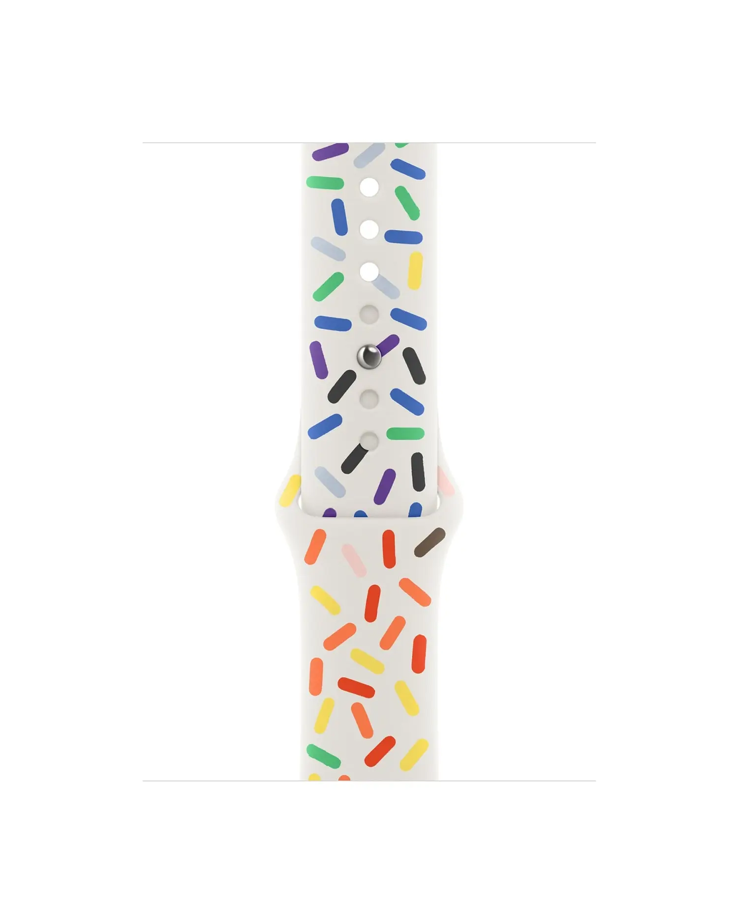 Colorful capsule pill pattern sport band with white band and metal connector
