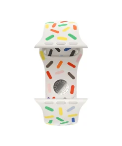 Colorful Pride sport band for smartwatch with multicolor confetti pattern design