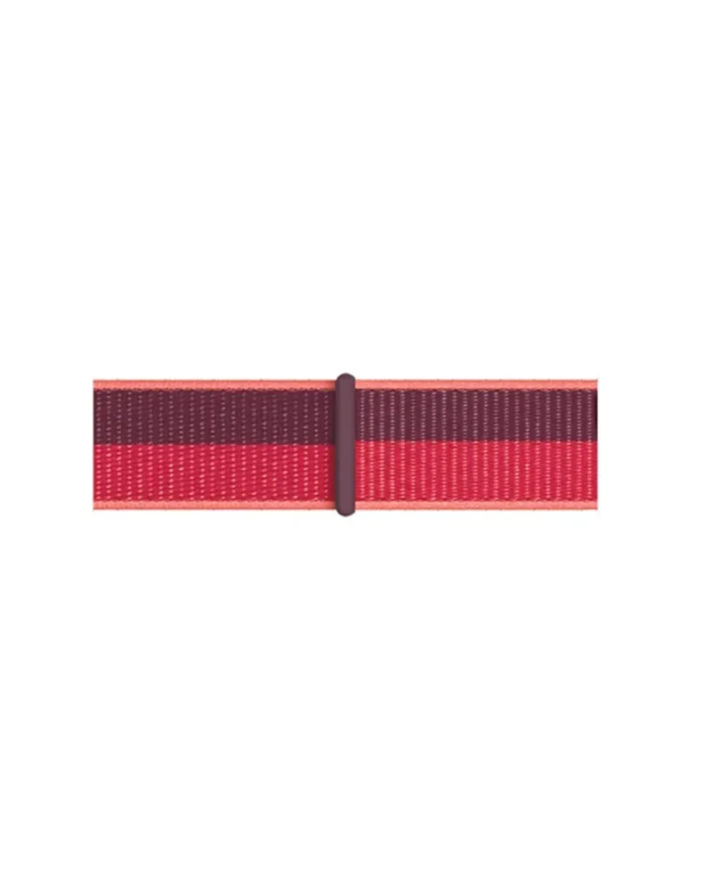 Red and dark cherry sport loop band with adjustable buckle closure