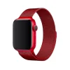 Red aluminum smartwatch with matching red Milanese loop mesh band