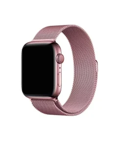 Rose pink Milanese loop mesh band for smart watch device
