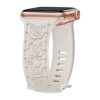 Rose gold and starlight silicone sport band with floral embossed design
