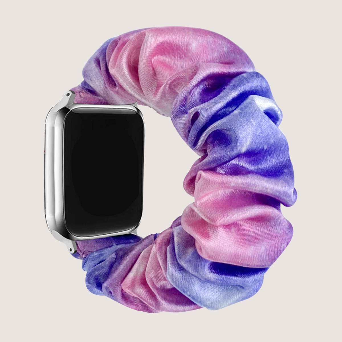Purple pink gradient satin scrunchie smartwatch band strap