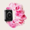 Pink satin scrunchie watch band strap for smartwatch accessories