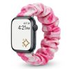 Apple Watch with pink satin scrunchie band strap accessory
