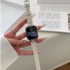 Vivienne Westwood cream leather Apple Watch band with crystal buckle detail