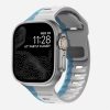 Sport Strap Raw blue light gray smartwatch band with orange accent button