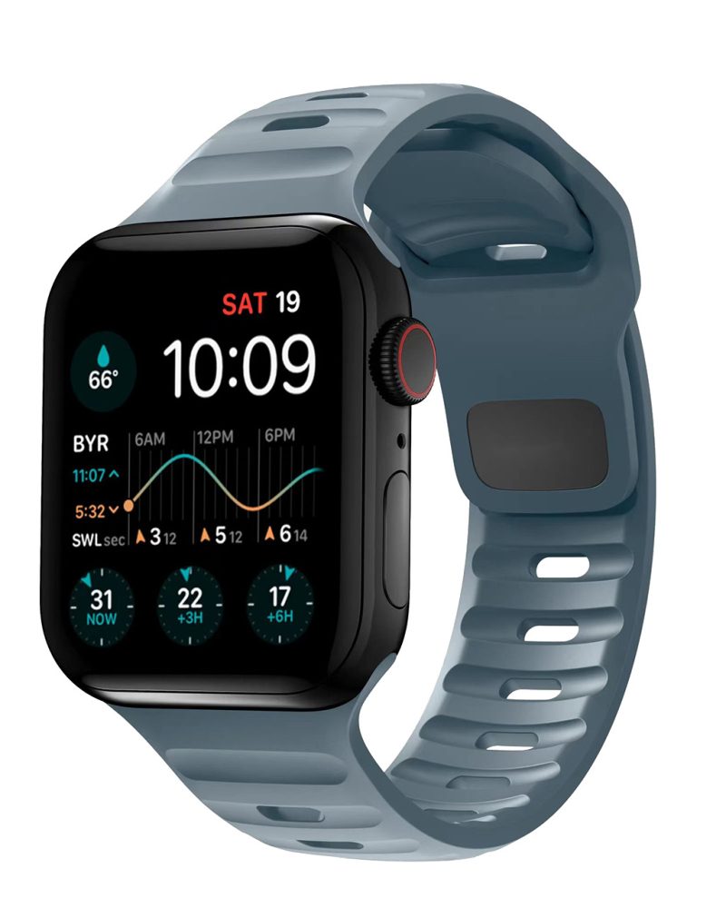 Sport Strap Raw ocean blue silicone band for smartwatch fitness tracking
