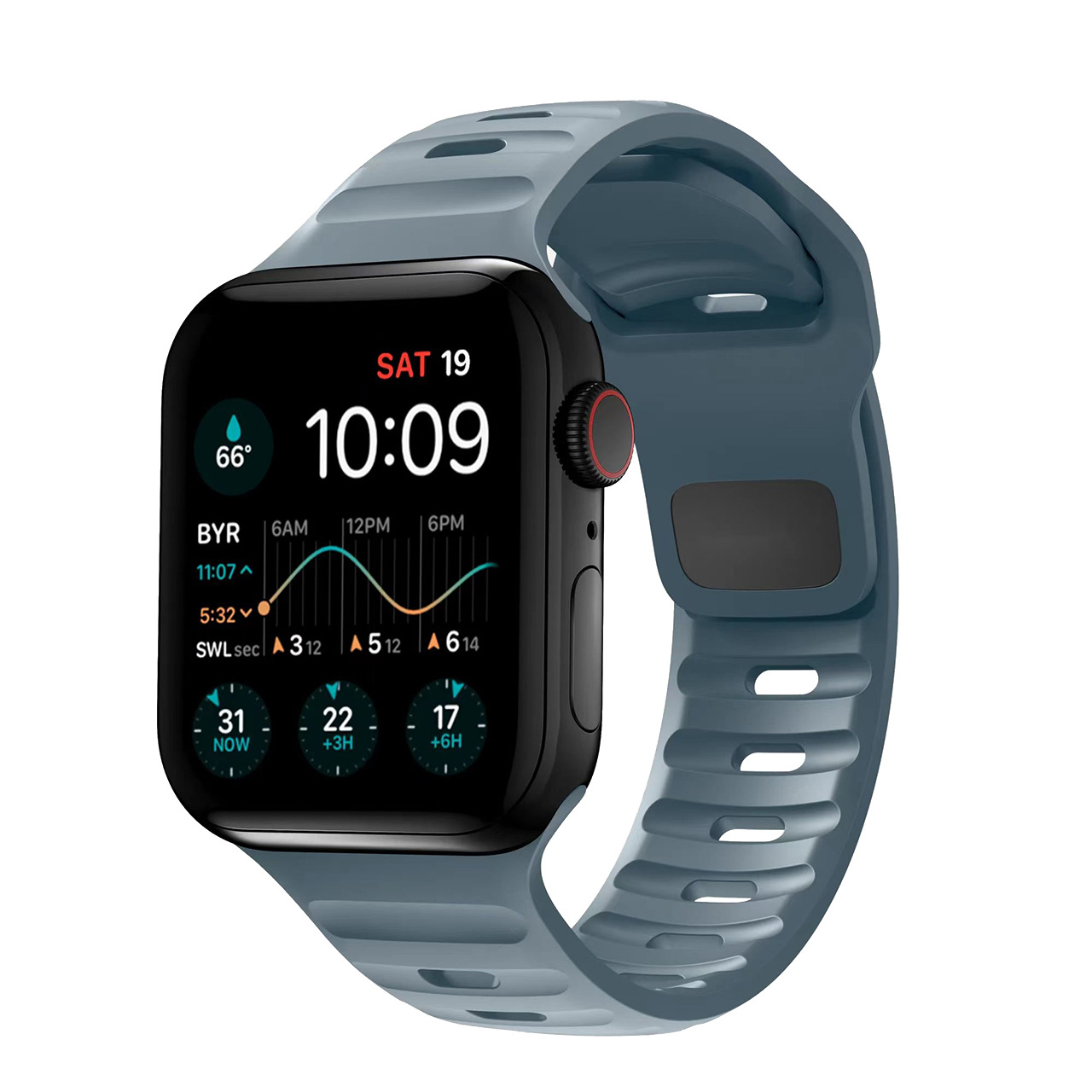 Sport Strap Raw ocean blue silicone band for smartwatch fitness tracking