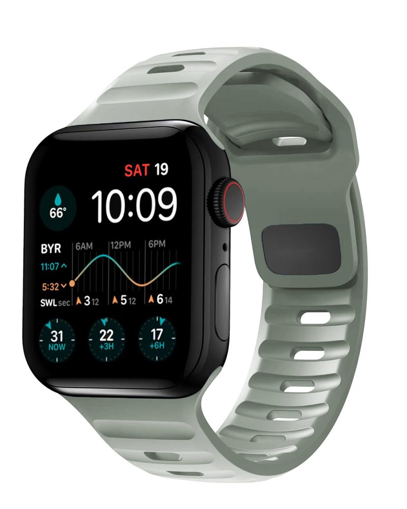 Sport Strap Raw smartwatch band Pacific Green silicone with ventilation holes