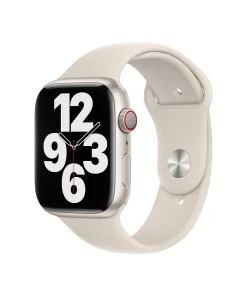 Starlight sport band Apple Watch with cellular connection and digital display