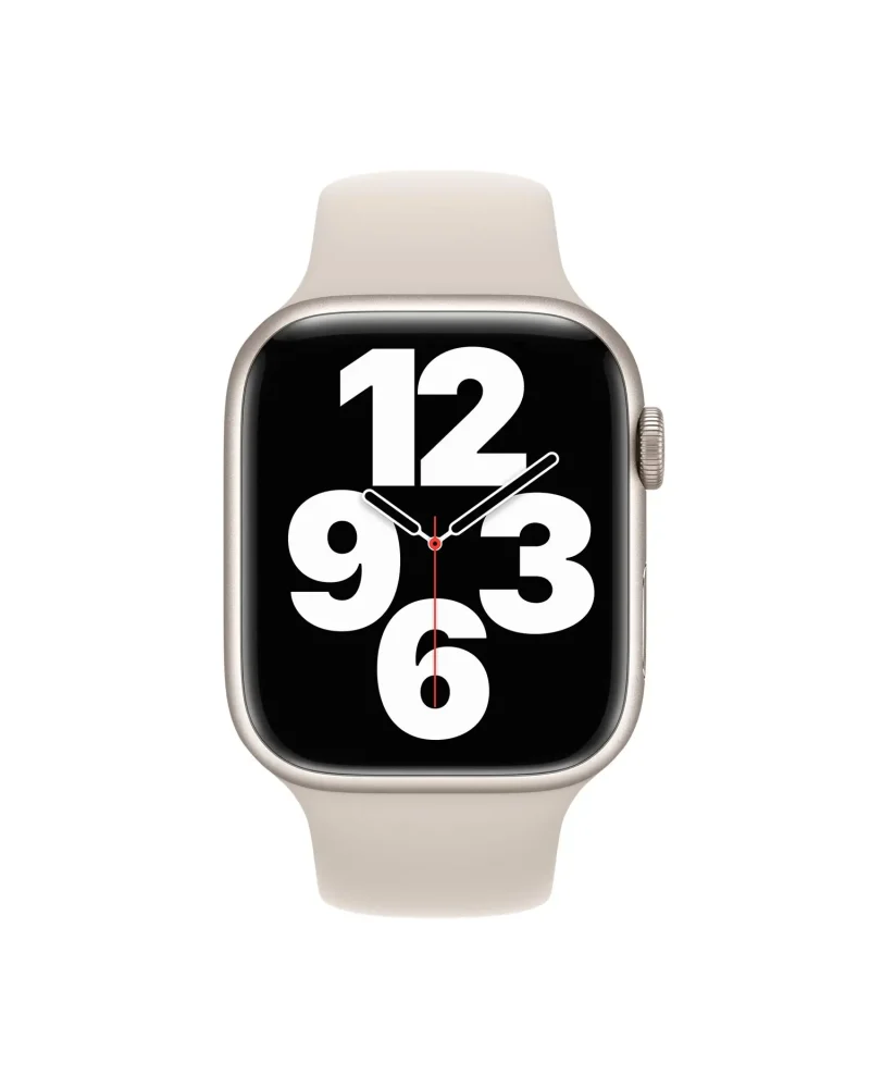 Starlight sport band smartwatch with white dial and numerical display