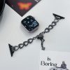 Black heart chain smartwatch band with rhinestone accents and charm details