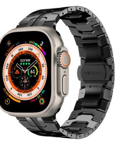 Thor Steel Strap smartwatch band black stainless steel link bracelet