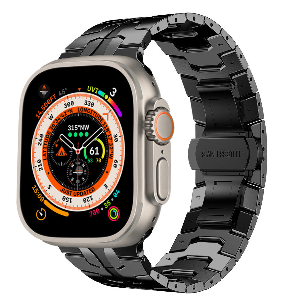 Thor Steel Strap smartwatch band black stainless steel link bracelet