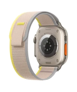 Apple Watch Ultra titanium with yellow beige sport loop band