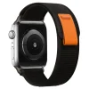Apple Watch Series 4 with black and orange nylon loop band