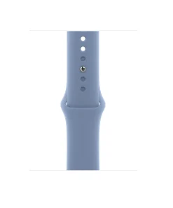 Blue sport watch band with silicone material and metal connector clasp