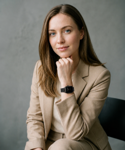 Black metal magnetic strap Apple Watch band worn on wrist with professional styling