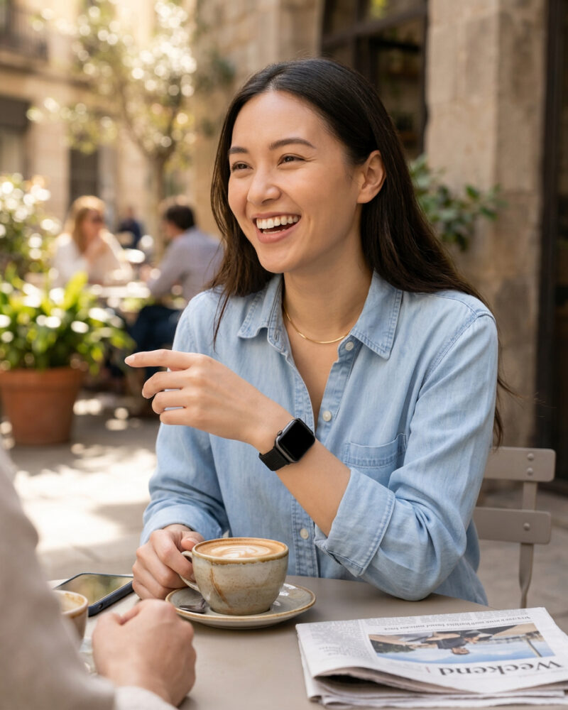Sport Loop – Black worn by a model