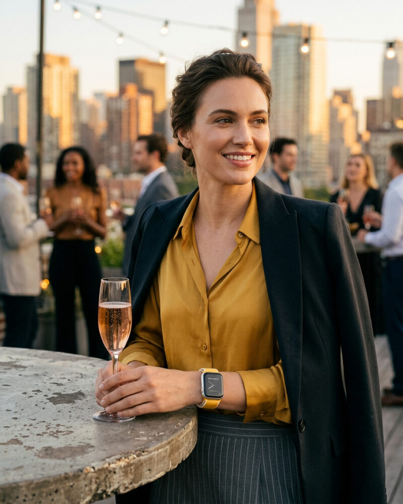Sport Loop – Sunflower worn by a model